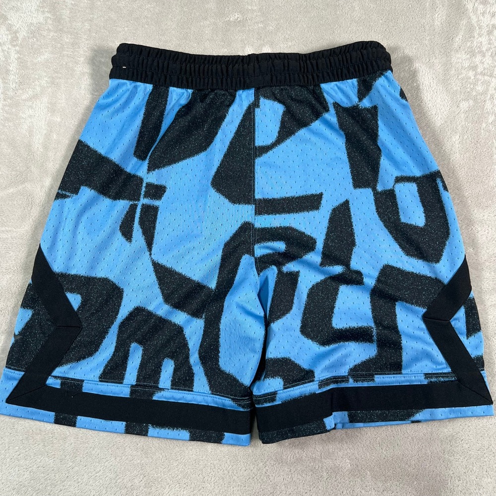 Jordan Basketball Shorts Youth Size Medium Blue Black Dri-FIT Graphic Mesh Gym - Picture 2 of 9